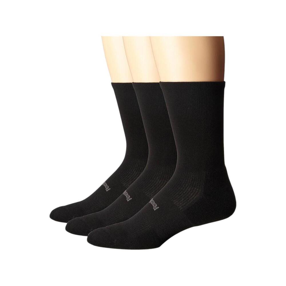 Feetures Women's 3-Pack High Performance Crew Socks Black